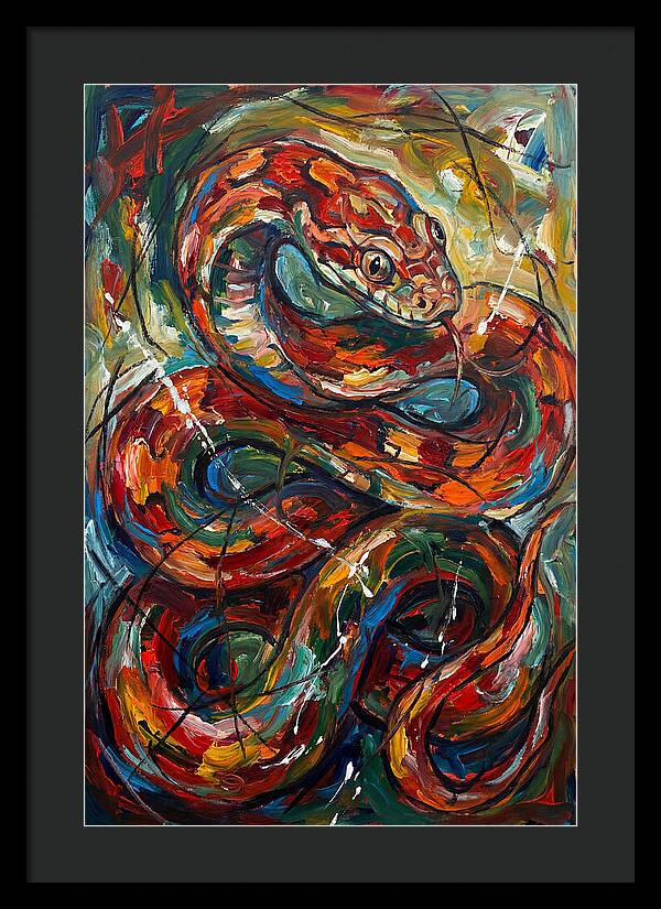 Corn Snake In Vibrant Swirls