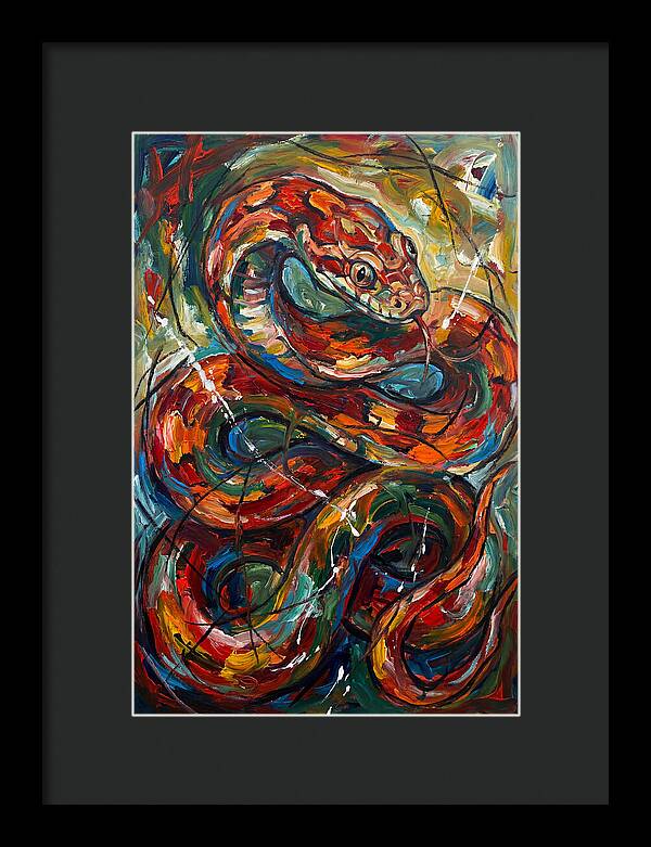 Corn Snake In Vibrant Swirls