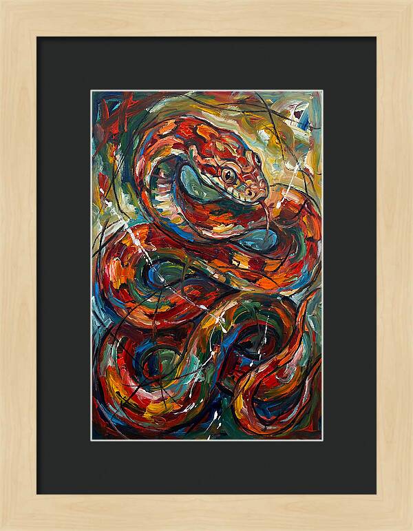 Corn Snake In Vibrant Swirls