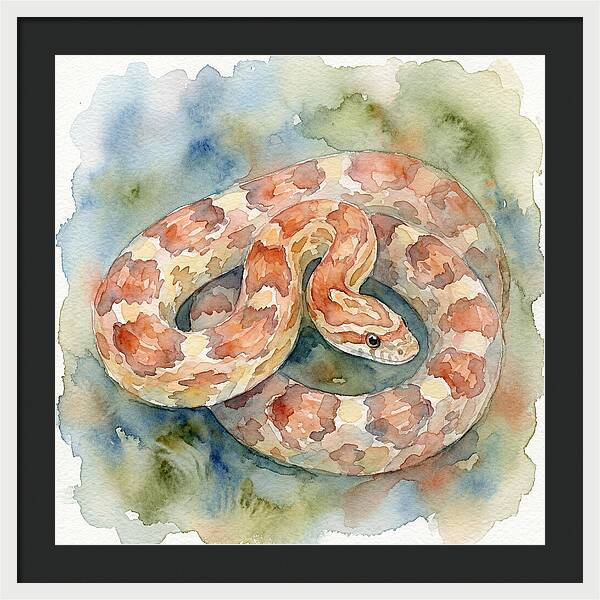 Corn Snake Watercolor Elegance