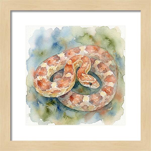 Corn Snake Watercolor Elegance