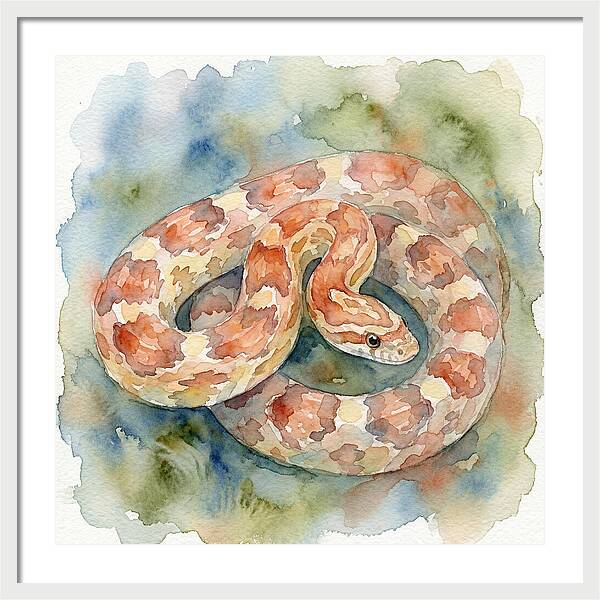 Corn Snake Watercolor Elegance