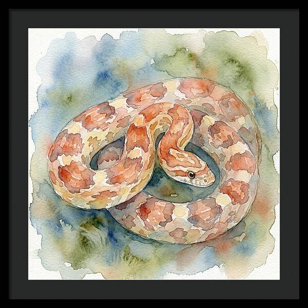 Corn Snake Watercolor Elegance