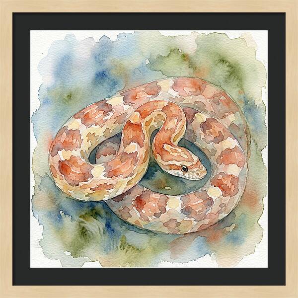 Corn Snake Watercolor Elegance
