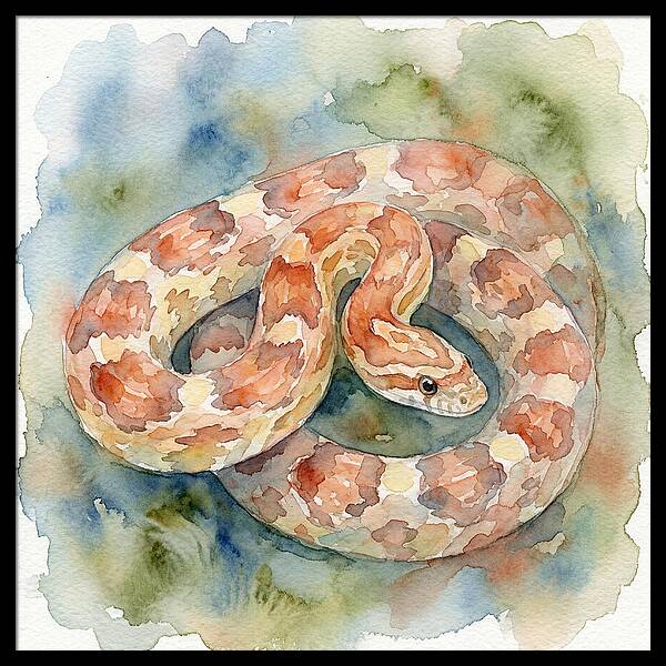 Corn Snake Watercolor Elegance