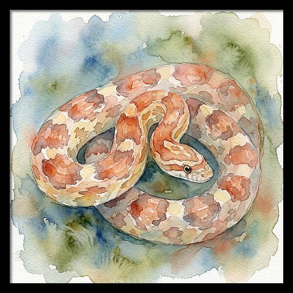 Corn Snake Watercolor Elegance
