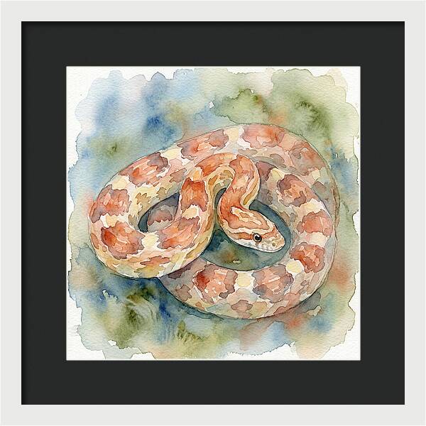 Corn Snake Watercolor Elegance