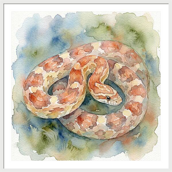 Corn Snake Watercolor Elegance