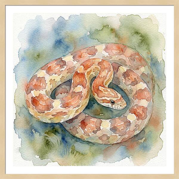 Corn Snake Watercolor Elegance