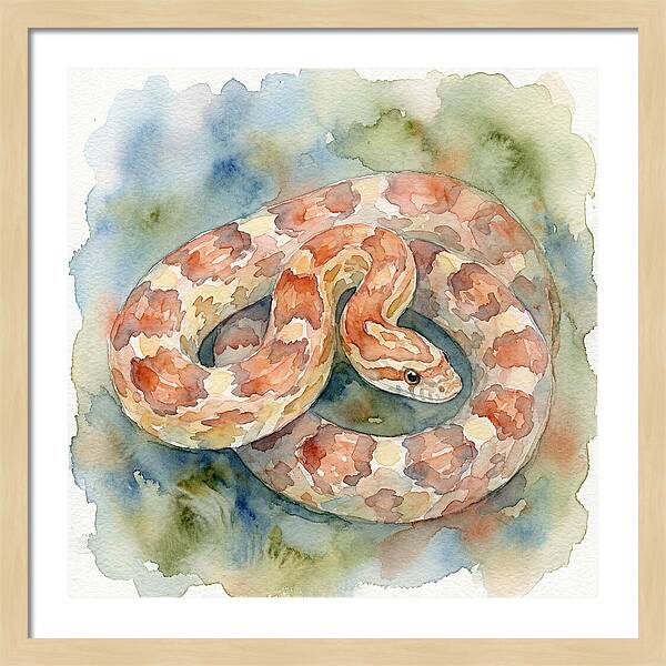 Corn Snake Watercolor Elegance