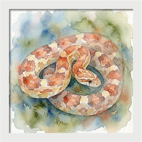 Corn Snake Watercolor Elegance