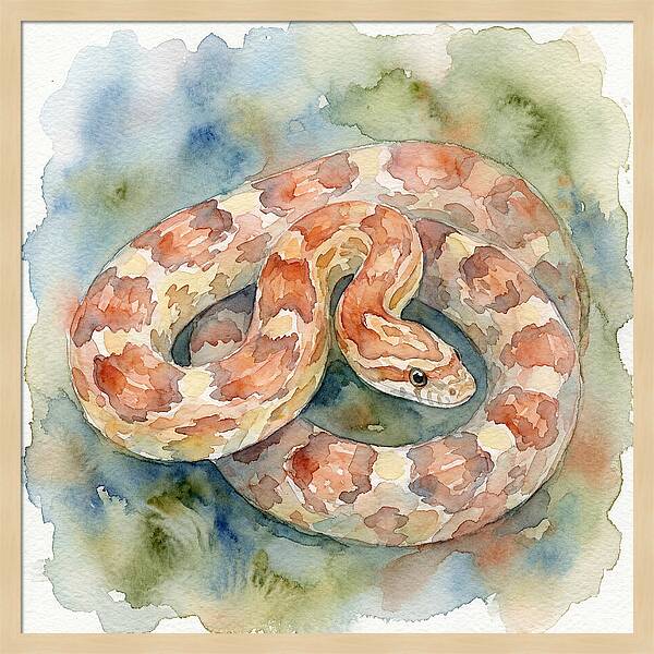 Corn Snake Watercolor Elegance