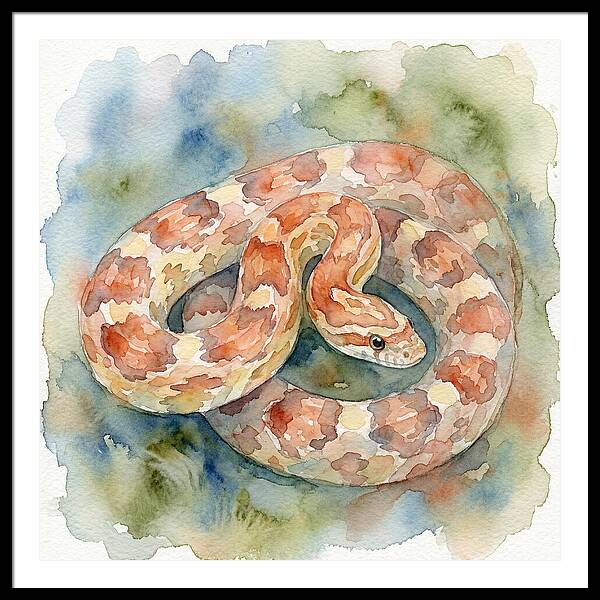 Corn Snake Watercolor Elegance