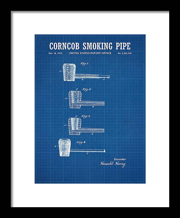 Corncob Smoking Pipe Blueprint Patent Us2101740a