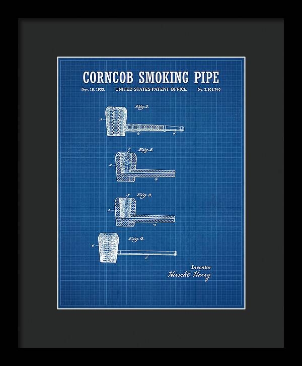 Corncob Smoking Pipe Blueprint Patent Us2101740a
