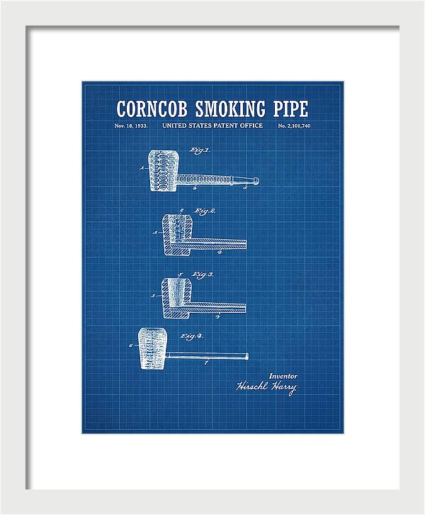 Corncob Smoking Pipe Blueprint Patent Us2101740a