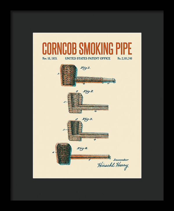 Corncob Smoking Pipe Retro Patent Us2101740a