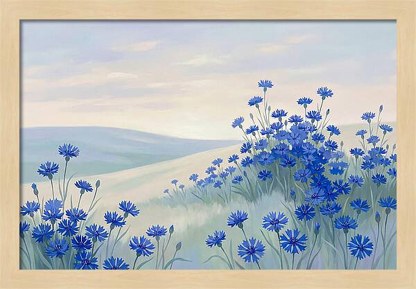 Cornflower Field In Intense True Blue