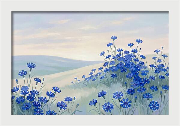 Cornflower Field In Intense True Blue