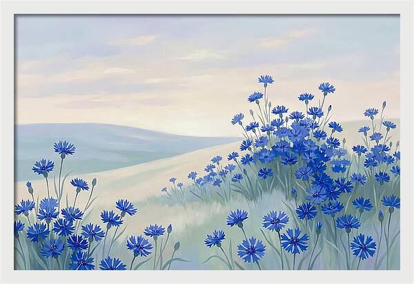 Cornflower Field In Intense True Blue