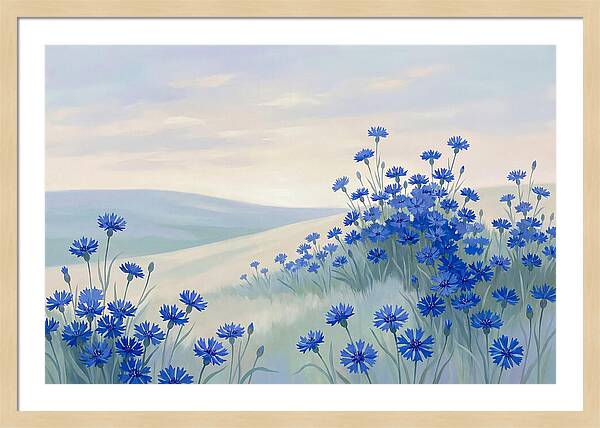Cornflower Field In Intense True Blue