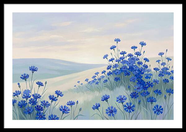 Cornflower Field In Intense True Blue