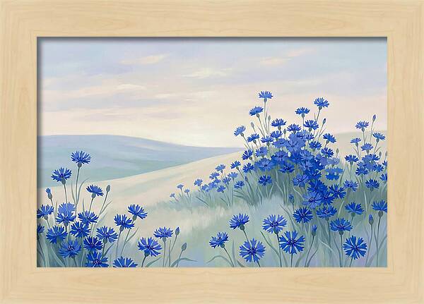 Cornflower Field In Intense True Blue