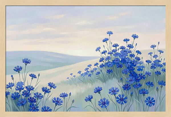 Cornflower Field In Intense True Blue