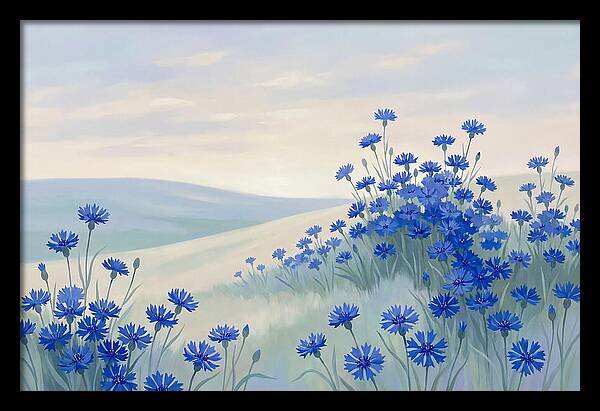 Cornflower Field In Intense True Blue