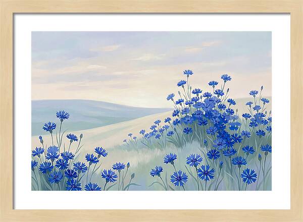 Cornflower Field In Intense True Blue