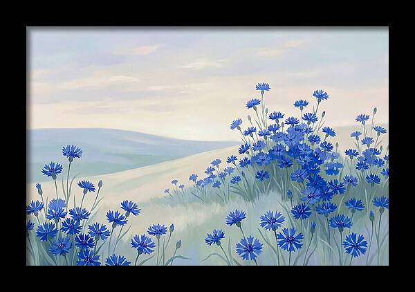 Cornflower Field In Intense True Blue