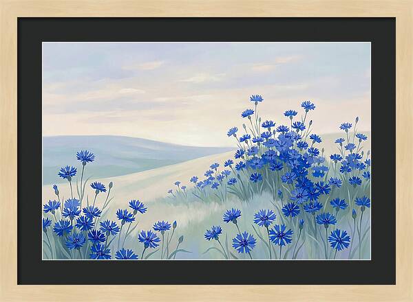 Cornflower Field In Intense True Blue