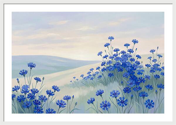 Cornflower Field In Intense True Blue