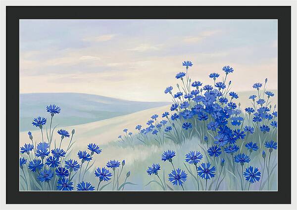 Cornflower Field In Intense True Blue