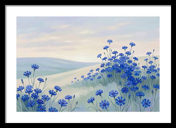 Cornflower Field In Intense True Blue