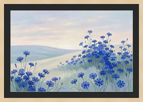 Cornflower Field In Intense True Blue