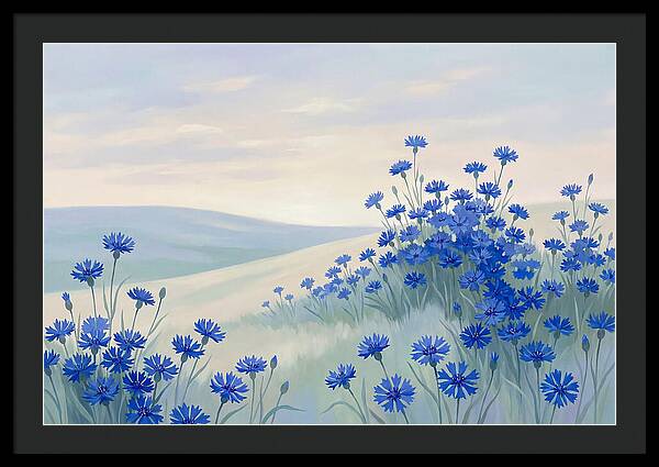 Cornflower Field In Intense True Blue