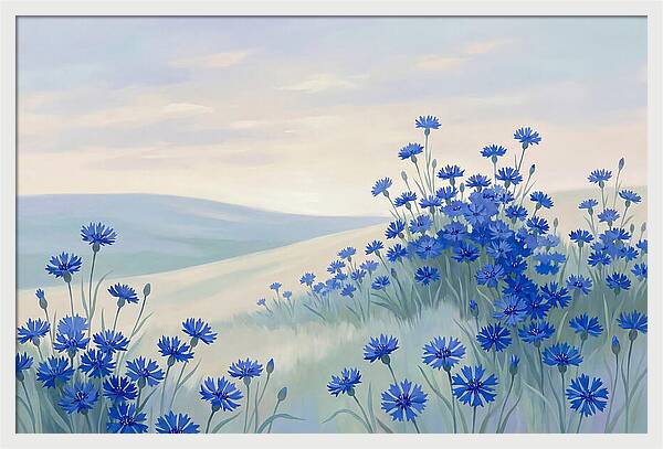 Cornflower Field In Intense True Blue