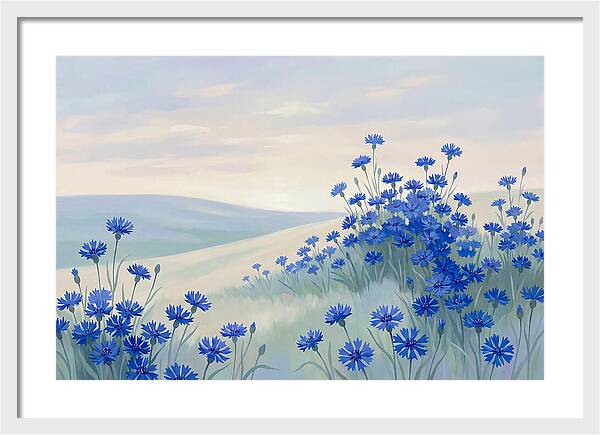 Cornflower Field In Intense True Blue