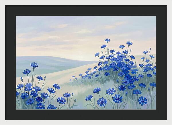 Cornflower Field In Intense True Blue