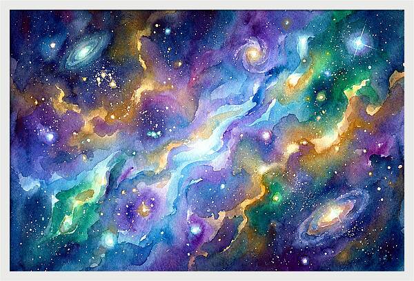 Cosmic Watercolor Dreamscape