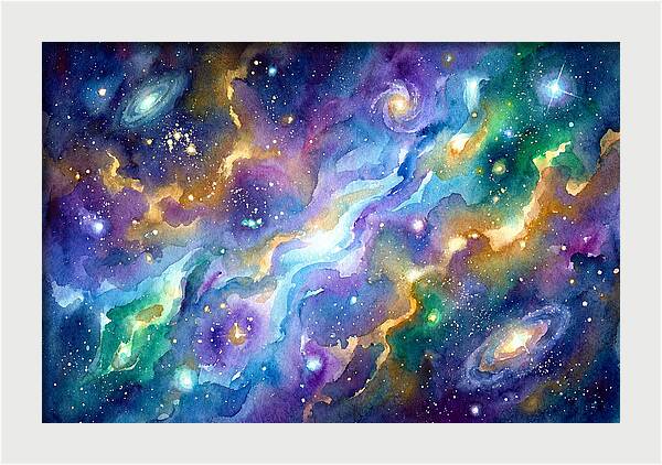 Cosmic Watercolor Dreamscape