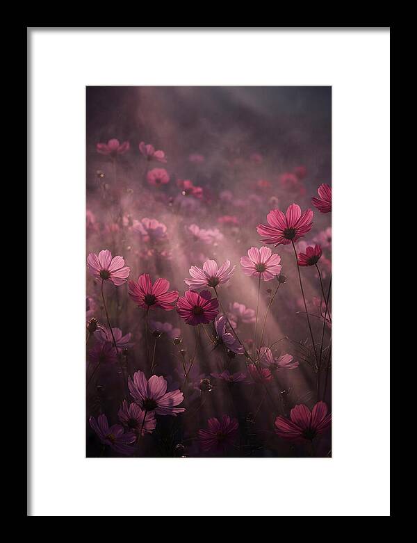 Cosmos Flowers In Pink Haze