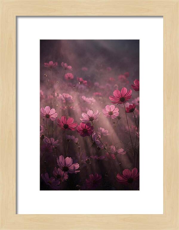 Cosmos Flowers In Pink Haze