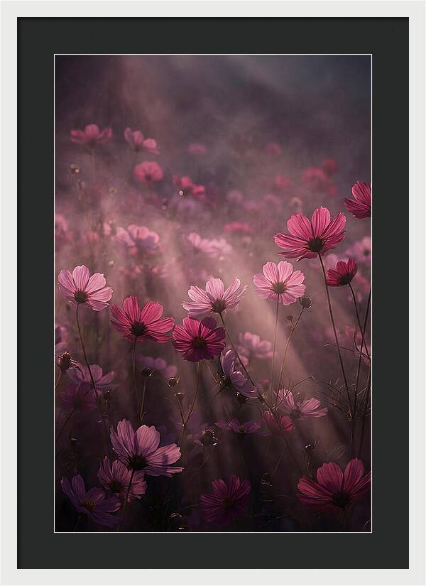 Cosmos Flowers In Pink Haze