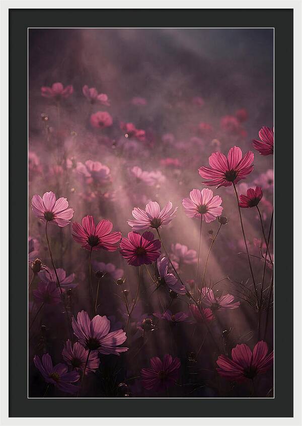 Cosmos Flowers In Pink Haze
