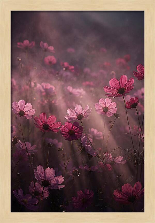 Cosmos Flowers In Pink Haze