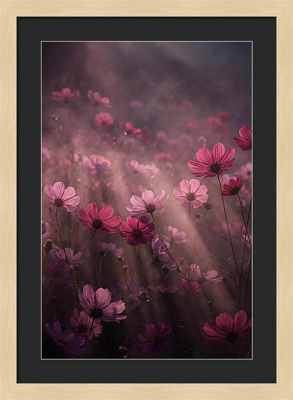 Cosmos Flowers In Pink Haze