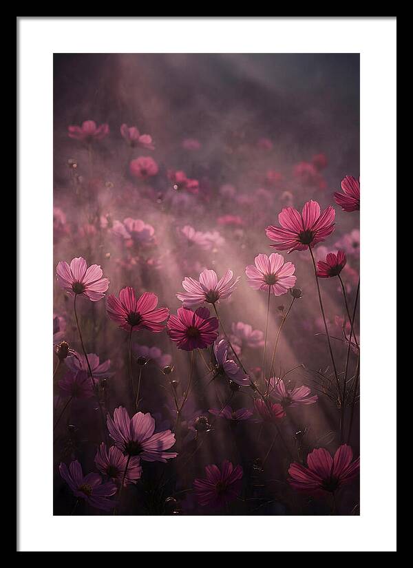 Cosmos Flowers In Pink Haze
