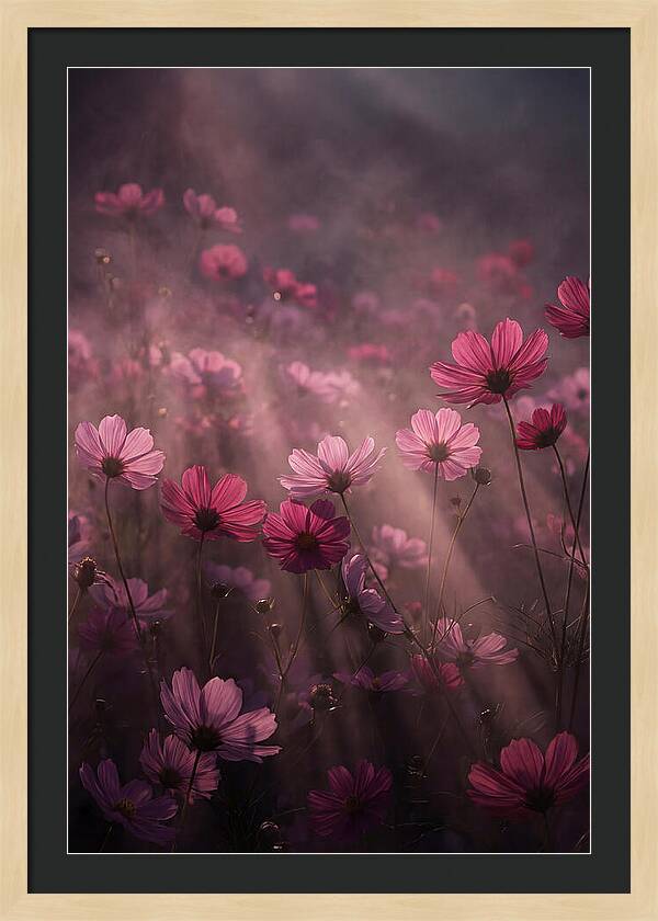 Cosmos Flowers In Pink Haze